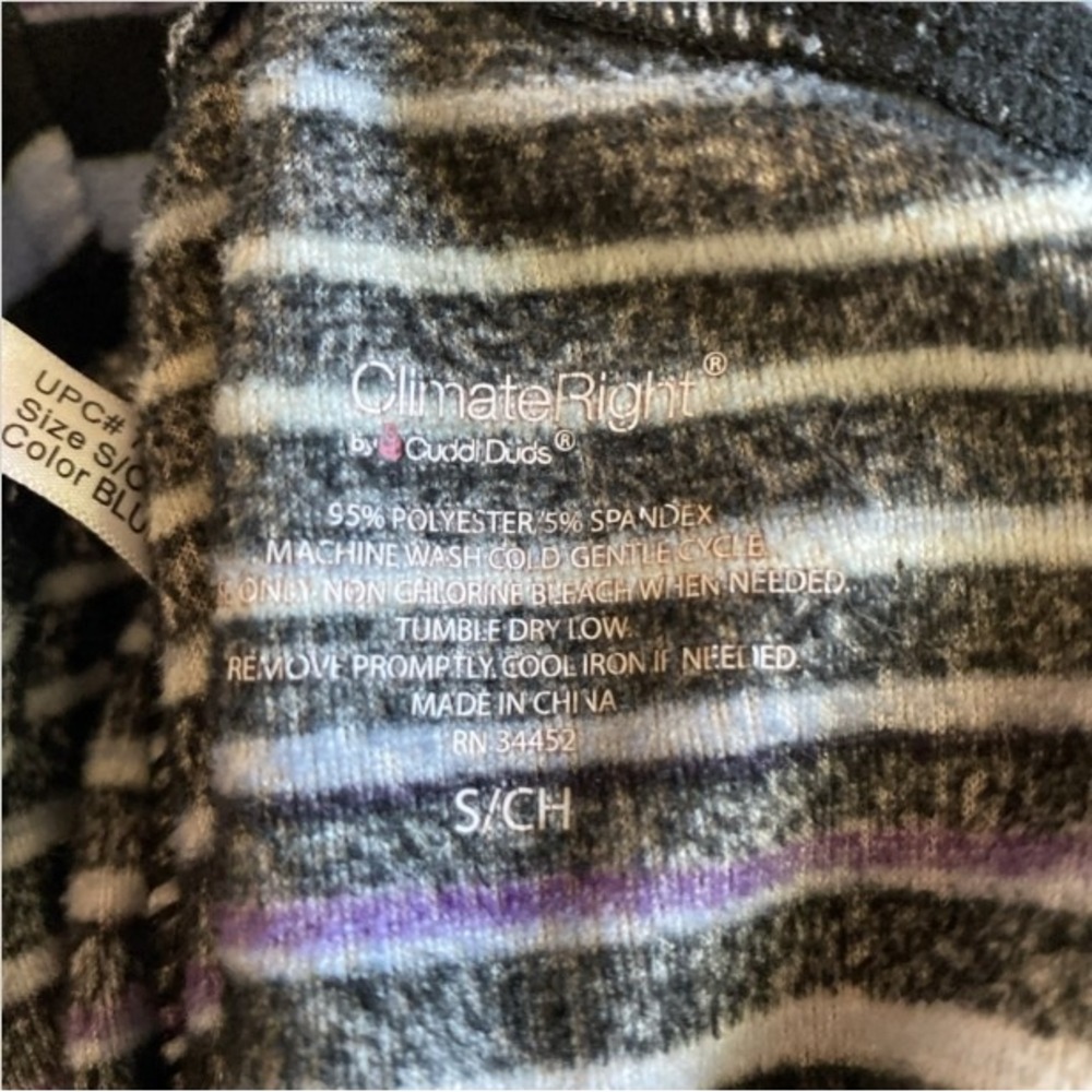 Cuddl Duds 2 PAIR Lot Pajama Pants S Colorful Pink Blue Striped Cozycore Lounge - Picture 6 of 16